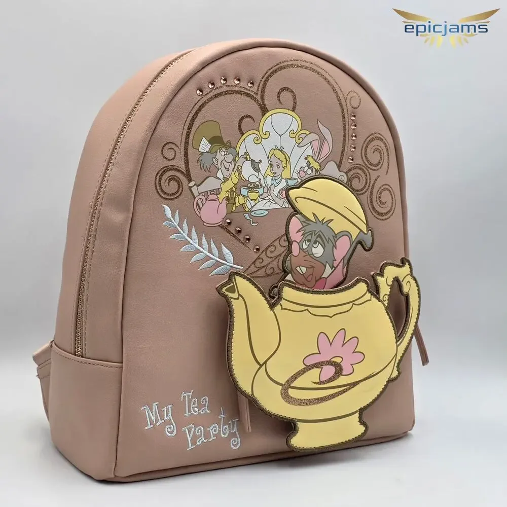 Danielle Nicole Disney Alice in Wonderland Tea Party Mini Backpack New - Picture 3 of 5